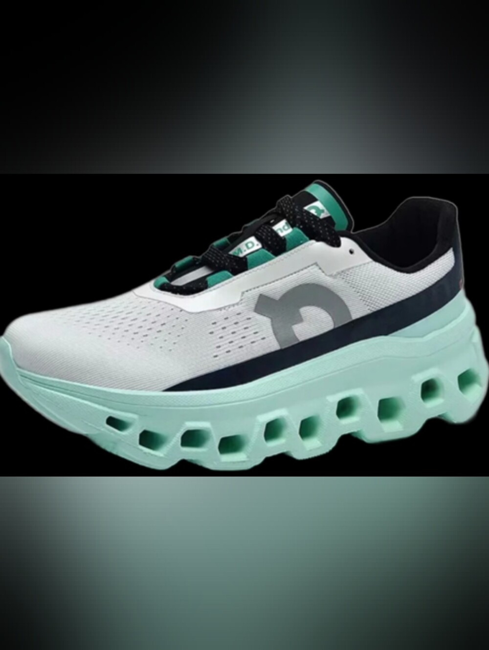Women's On CloudMonster Hyper "Undyed-White|Creek" Running Shoes NEW!